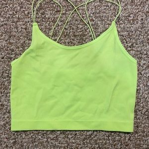 NEON GREEN STRAPPY CROP TANK
